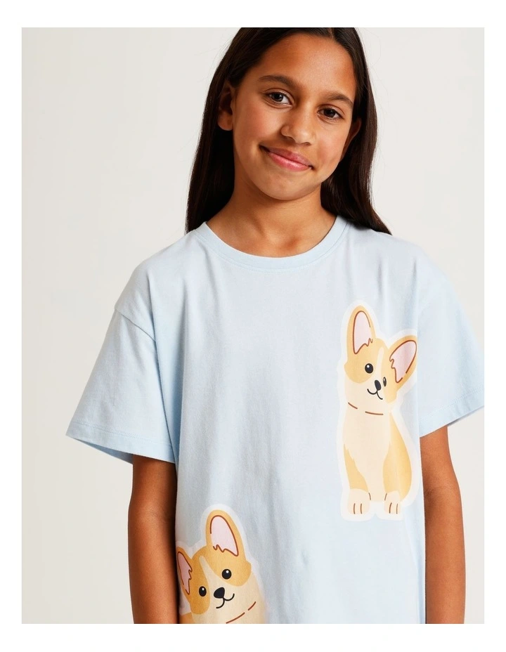 Corgi Pyjama Set in Light Blue image 4