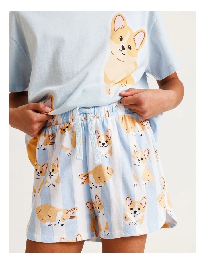 Corgi Pyjama Set in Light Blue image 5