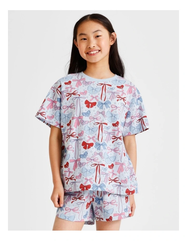 Bow Tied Pyjama Set In Multi image 1