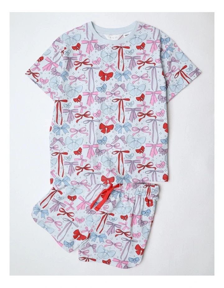 Bow Tied Pyjama Set In Multi image 1