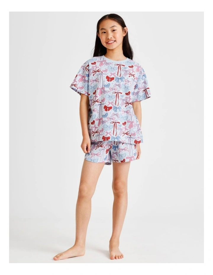Bow Tied Pyjama Set In Multi image 2