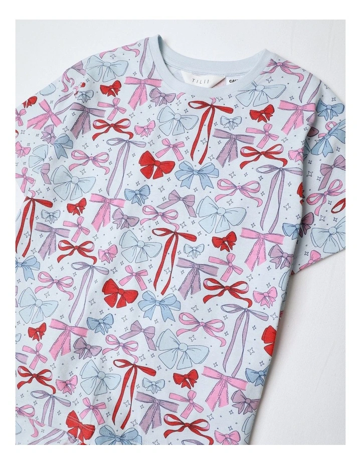 Bow Tied Pyjama Set In Multi image 2