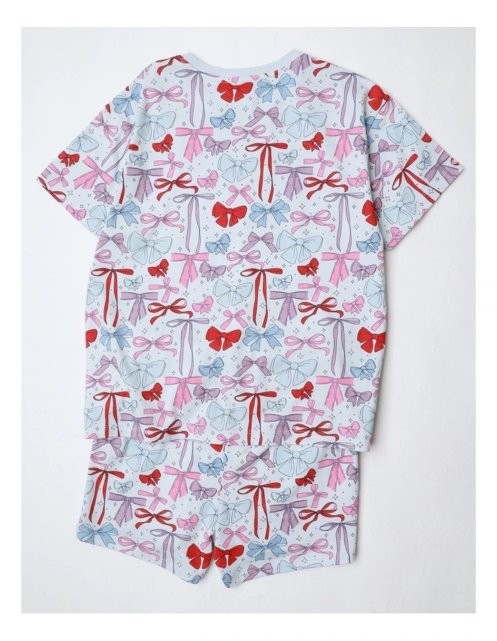 Bow Tied Pyjama Set In Multi image 3
