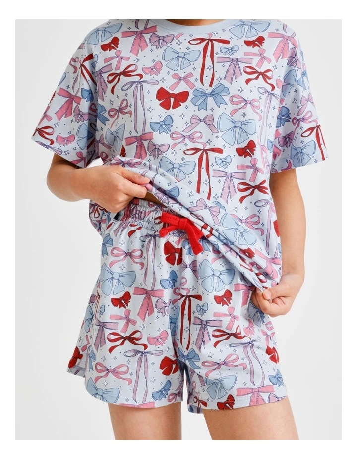 Bow Tied Pyjama Set In Multi image 4