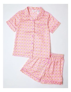 Garden Bloom Family Print Satin Pyjama Set In Multi
