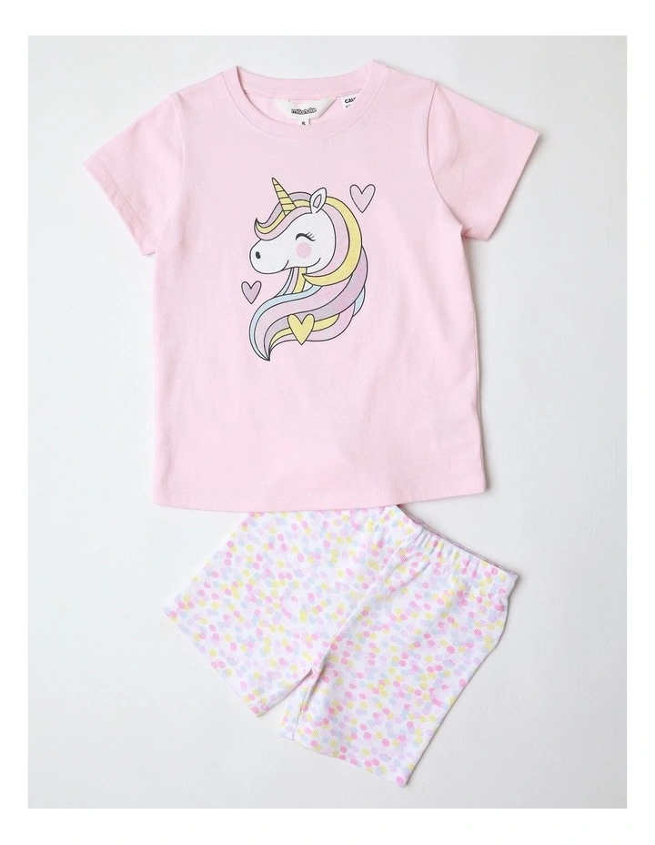 Unicorn Dreams Pyjama Set in Baby Pink image 1