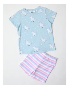 Magical Unicorn Pyjama Set in Light Blue