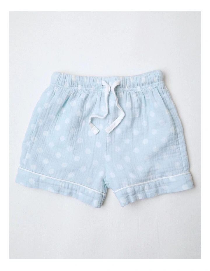 Polka Dot Cheese Cloth Pyjama Set in Light Blue image 4