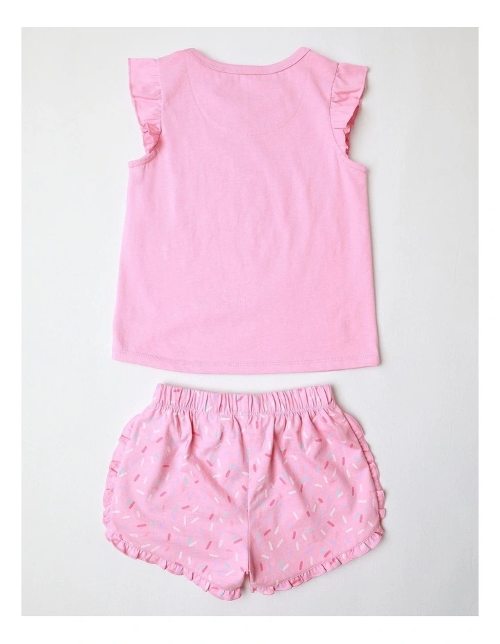 Icecream Flutter Sleeve Knit Pyjamas in Pink image 3