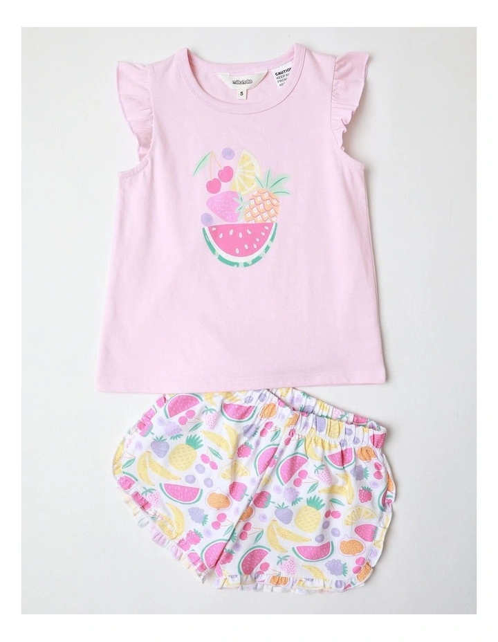 Fruit Salad Family Matching Print Knit Pyjamas Baby Pink image 1