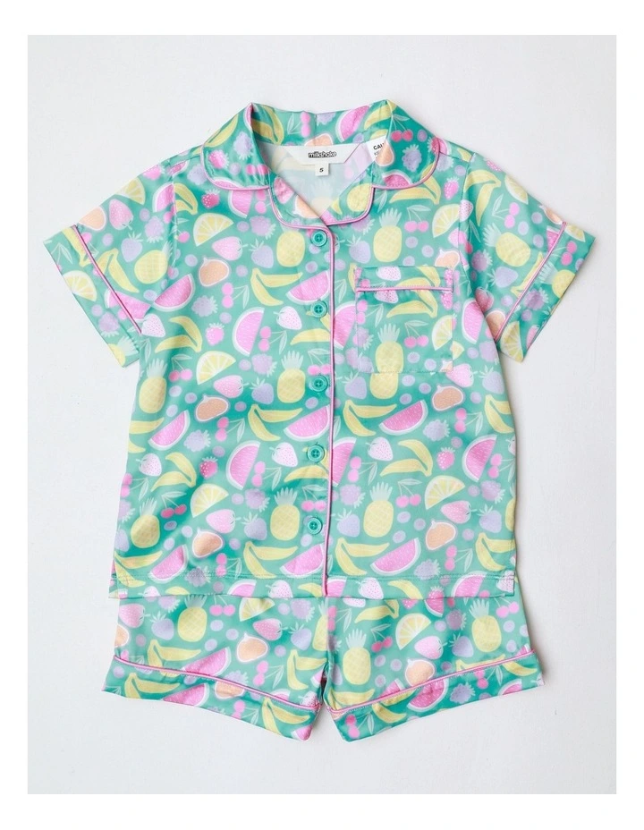 Fruit Salad Family Matching Print Satin Pyjamas in Marine image 1