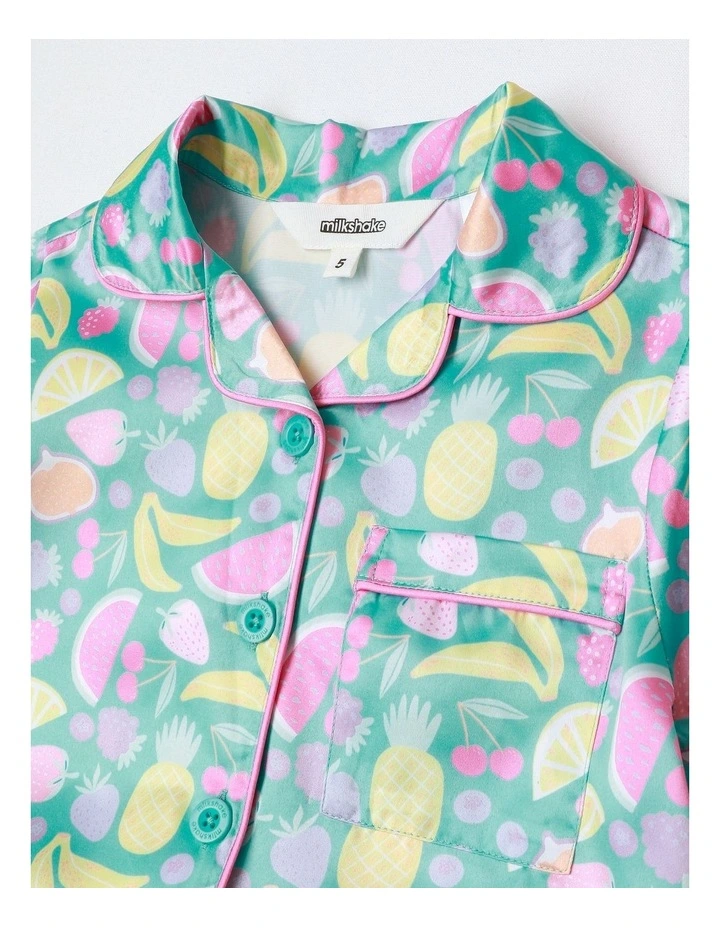 Fruit Salad Family Matching Print Satin Pyjamas in Marine image 2