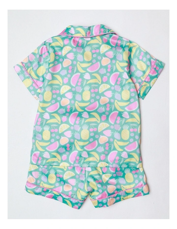 Fruit Salad Family Matching Print Satin Pyjamas in Marine image 3