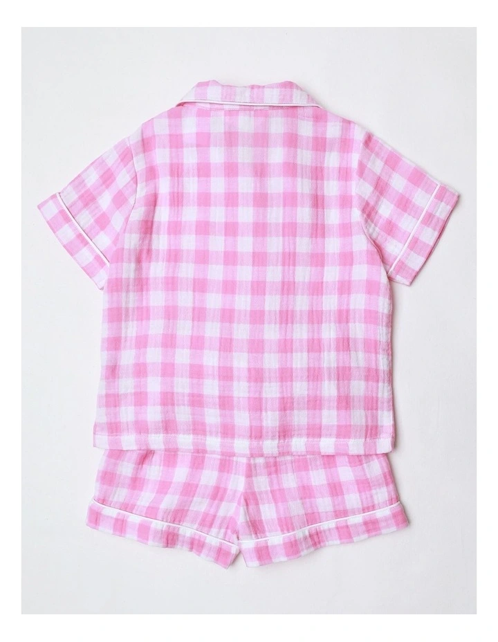 Gingham Cheesecloth Pyjamas in Pink image 3