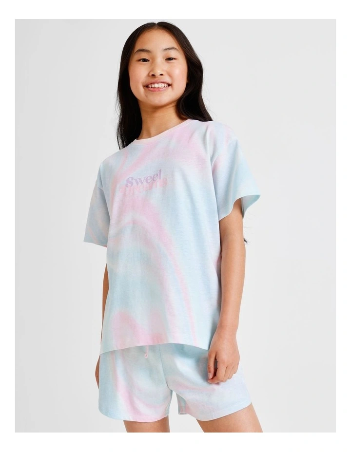Tie Dye Knit Pyjamas in Multi image 1