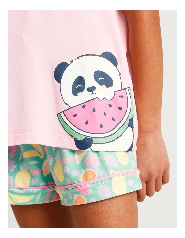 Panda Fruit Salad Family Print Knit Pyjamas in Multi image 3
