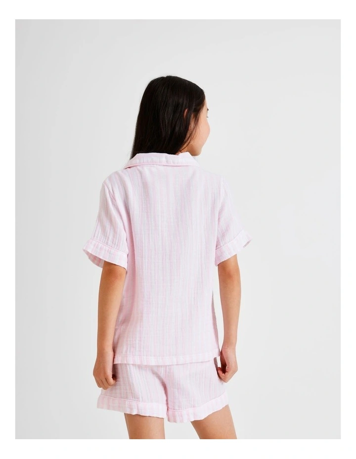 Stripe Cheesecloth Pyjamas in Pink image 4