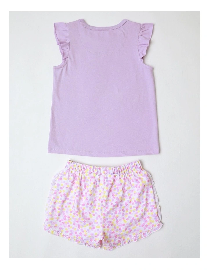 Unicorn Flutter Sleeve Knit Pyjamas in Light Purple image 3