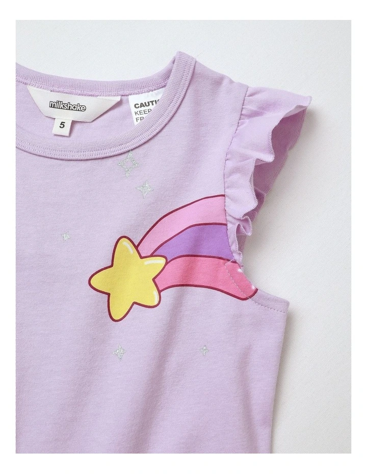 Unicorn Flutter Sleeve Knit Pyjamas in Light Purple image 5