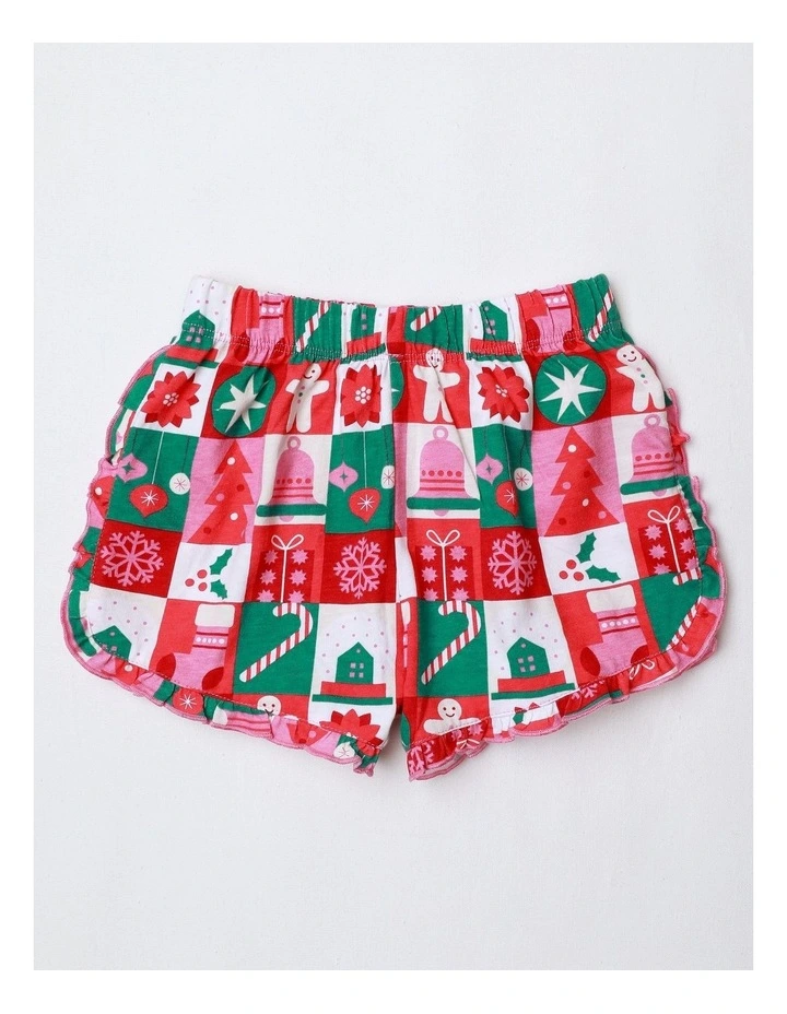 Xmas Wrapping Paper Family Matching Print Knit Pyjamas in Multi image 4
