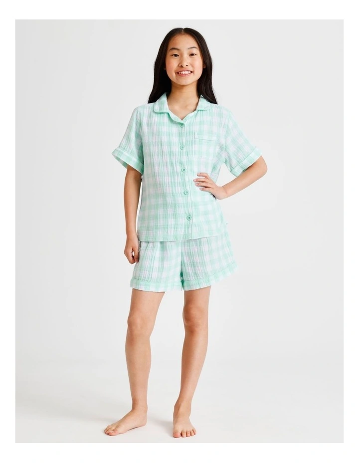 Gingham Cheesecloth Pyjamas in Mint image 3