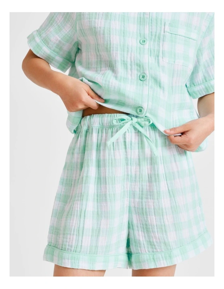 Gingham Cheesecloth Pyjamas in Mint image 5