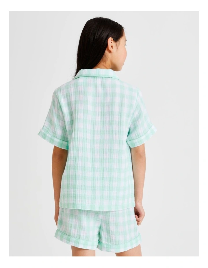 Gingham Cheesecloth Pyjamas in Mint image 6