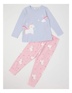 Knit Unicorn Pyjamas in Light Blue