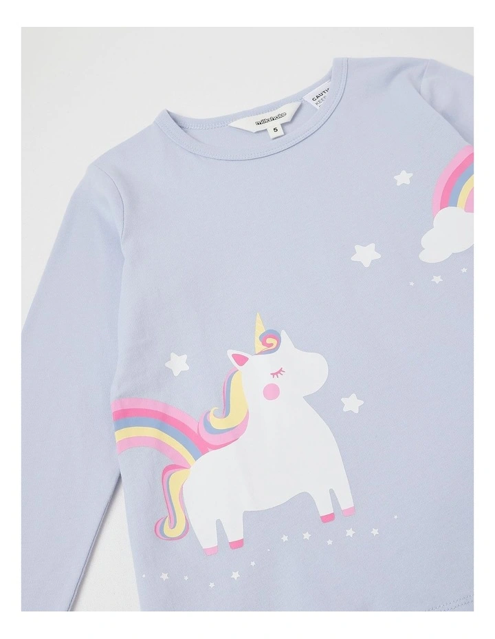 Knit Unicorn Pyjamas in Light Blue image 2