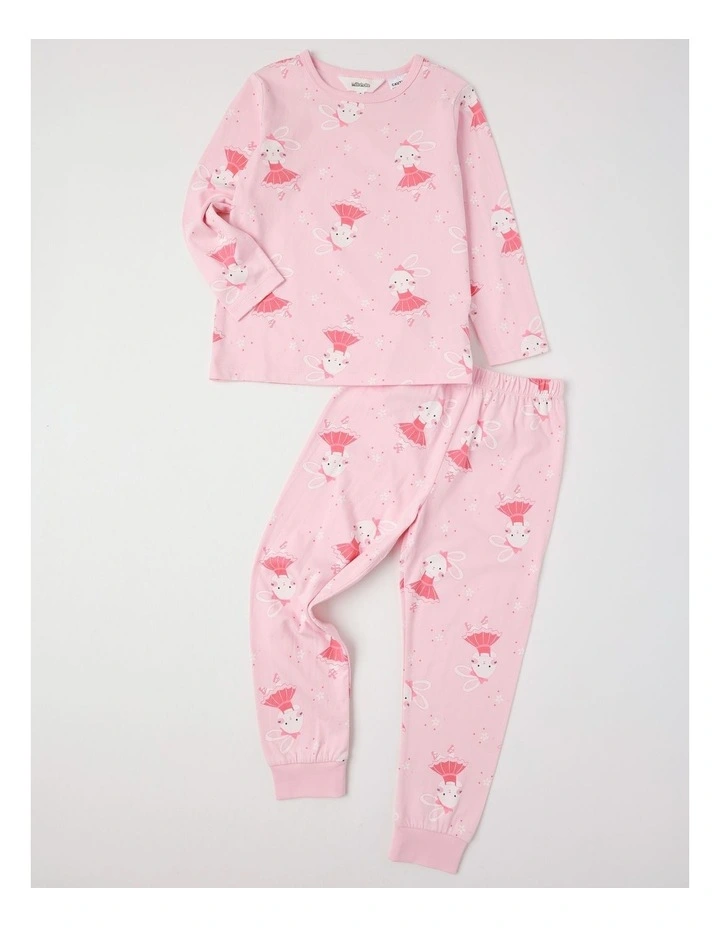 Knit Bunny Ballet Pyjamas in Baby Pink image 1