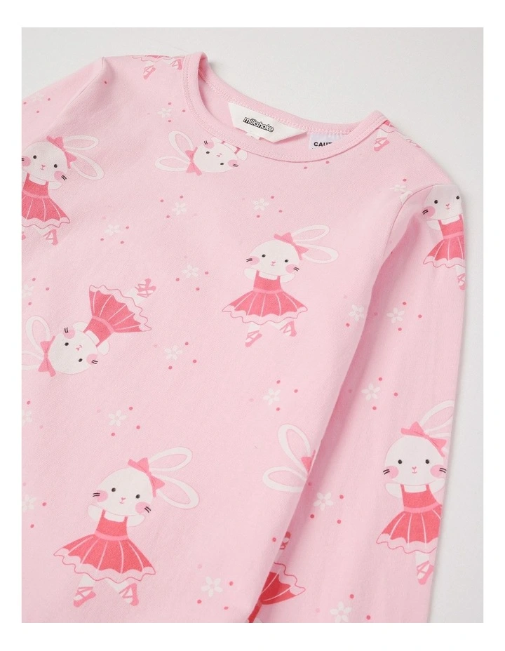 Knit Bunny Ballet Pyjamas in Baby Pink image 2