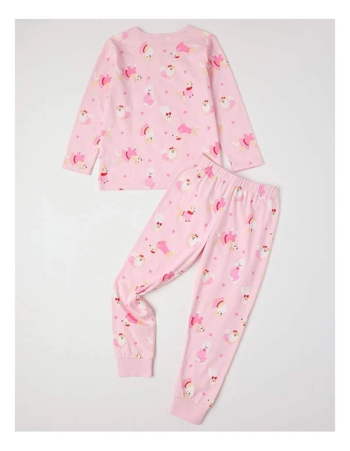 Knit Dogs Pyjamas in Baby Pink image 3