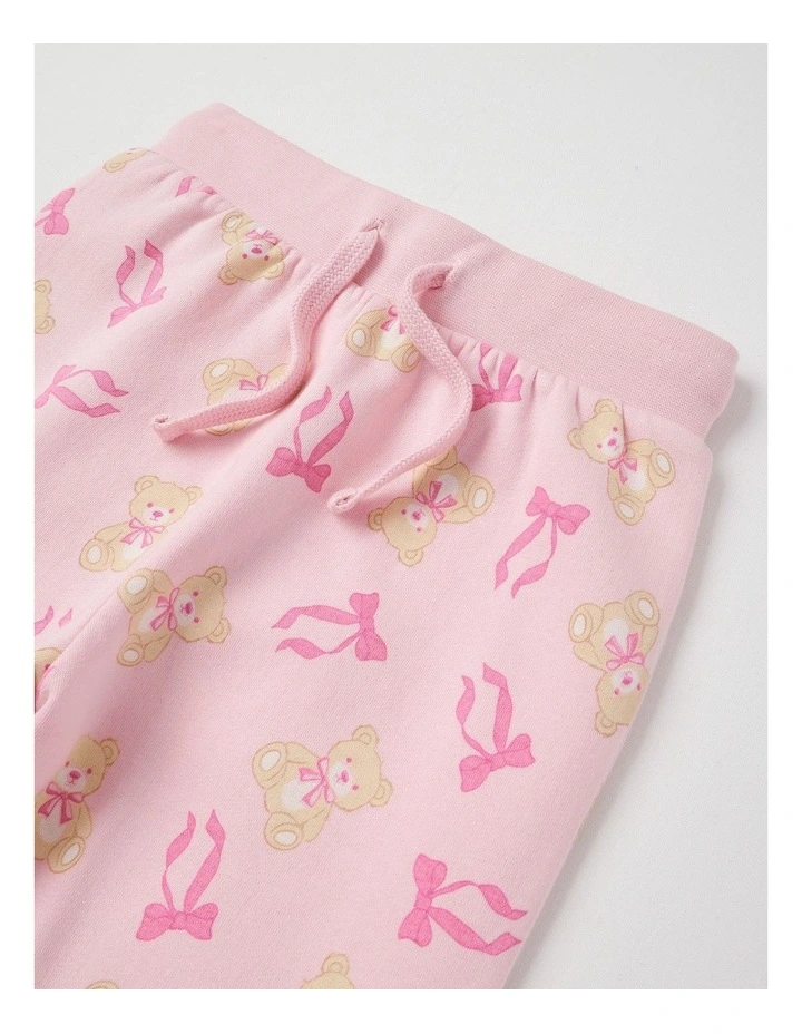 Knit Fleece Bear Pyjamas in Baby Pink image 5