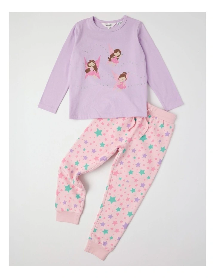 Knit Fleece Fairy Pyjamas in Light Purple image 1
