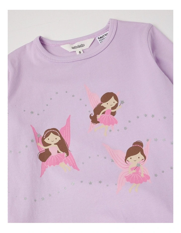 Knit Fleece Fairy Pyjamas in Light Purple image 2