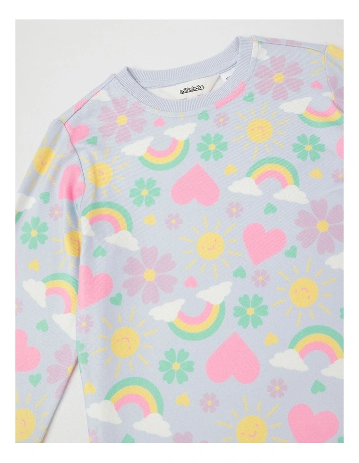 Cosy Knit Flower Pyjamas in Light Blue image 2