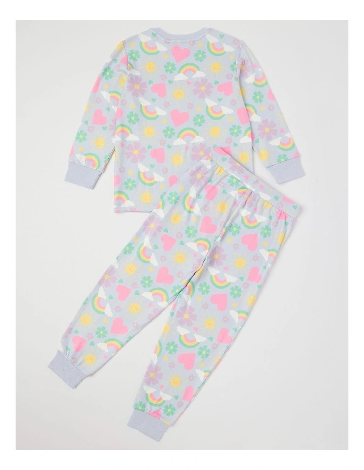 Cosy Knit Flower Pyjamas in Light Blue image 3