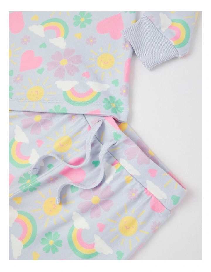 Cosy Knit Flower Pyjamas in Light Blue image 4