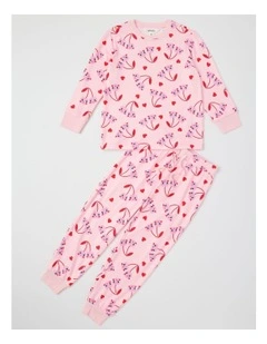 Cosy Knit Cherry Pyjamas in Baby Pink
