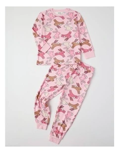 Cosy Sibling Bunny Pyjamas in Baby Pink