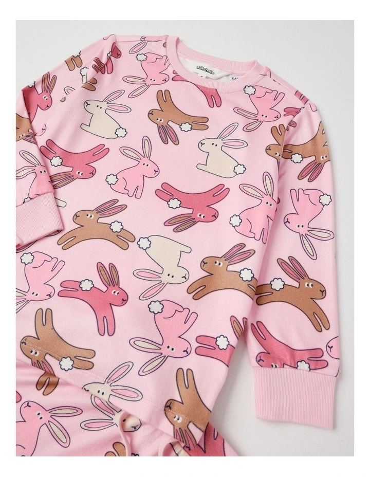 Cosy Sibling Bunny Pyjamas in Baby Pink image 2