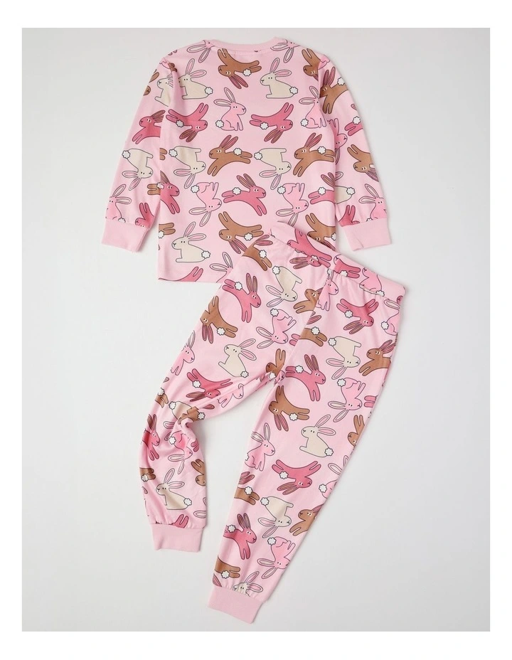 Cosy Sibling Bunny Pyjamas in Baby Pink image 3