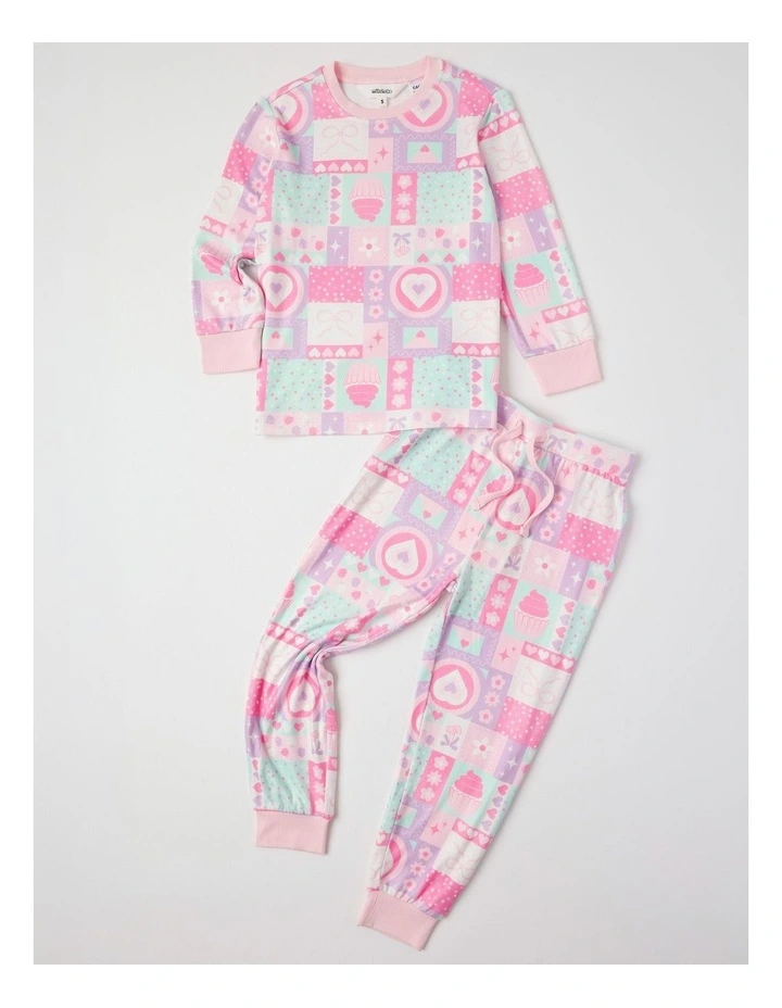 Cosy Knit Patchwork Pyjamas in Assorted image 1
