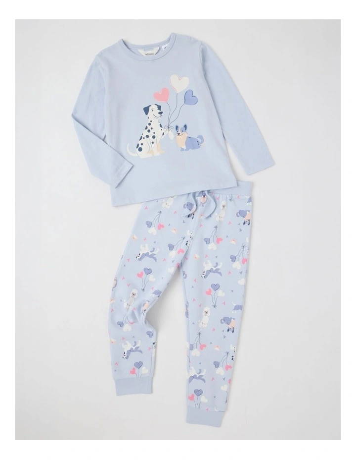 Milkshake Knit/Fleece Dogs Pyjamas in Light Blue image 1