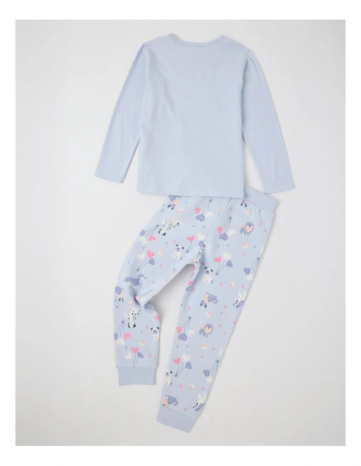 Milkshake Knit/Fleece Dogs Pyjamas in Light Blue image 3