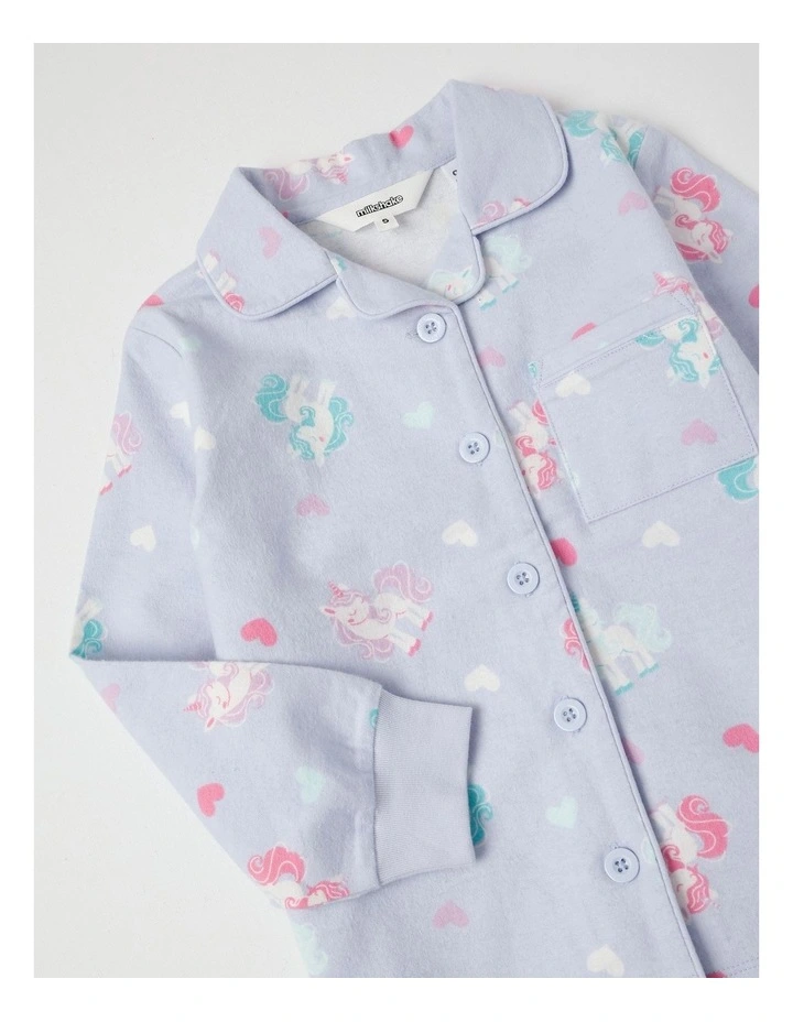 Woven Unicorn Pyjamas in Light Blue image 2