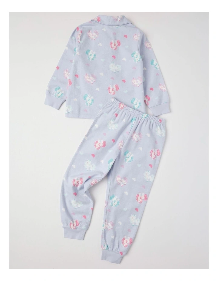 Woven Unicorn Pyjamas in Light Blue image 3