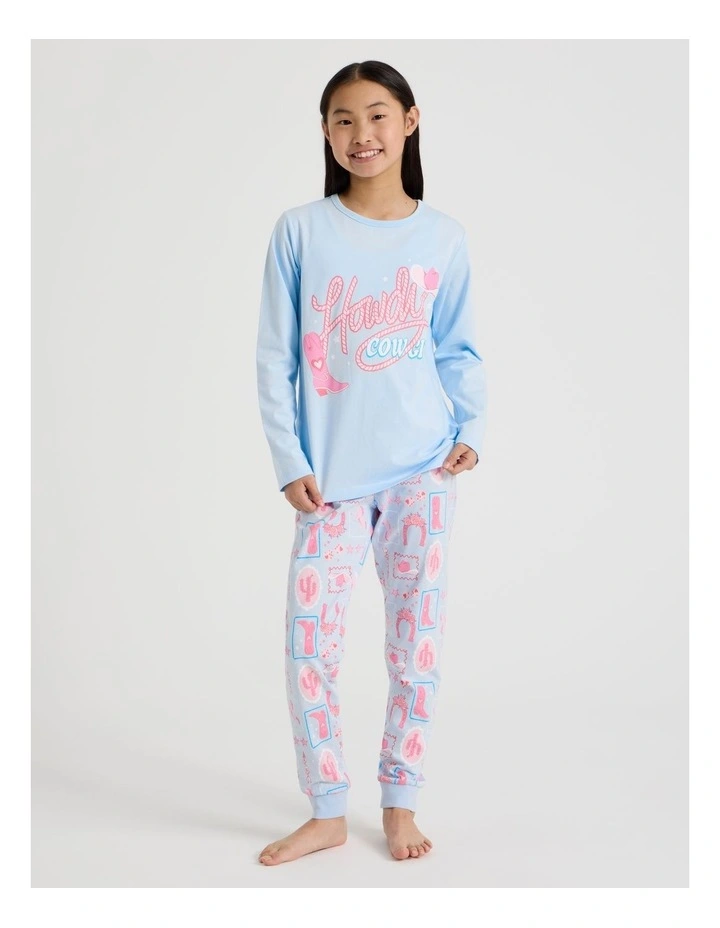 Knit Western Pyjamas in Pale Blue image 1