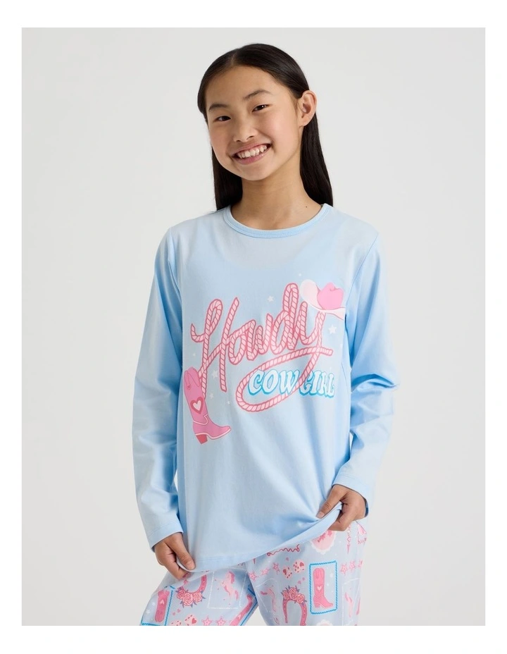 Knit Western Pyjamas in Pale Blue image 2