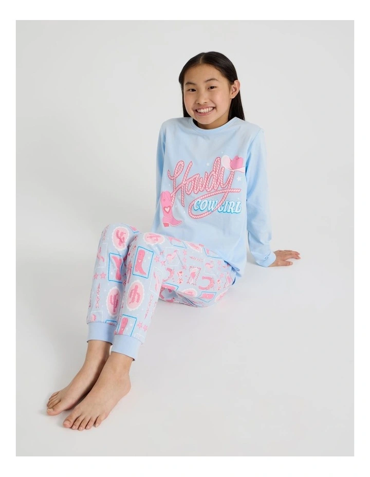 Knit Western Pyjamas in Pale Blue image 3
